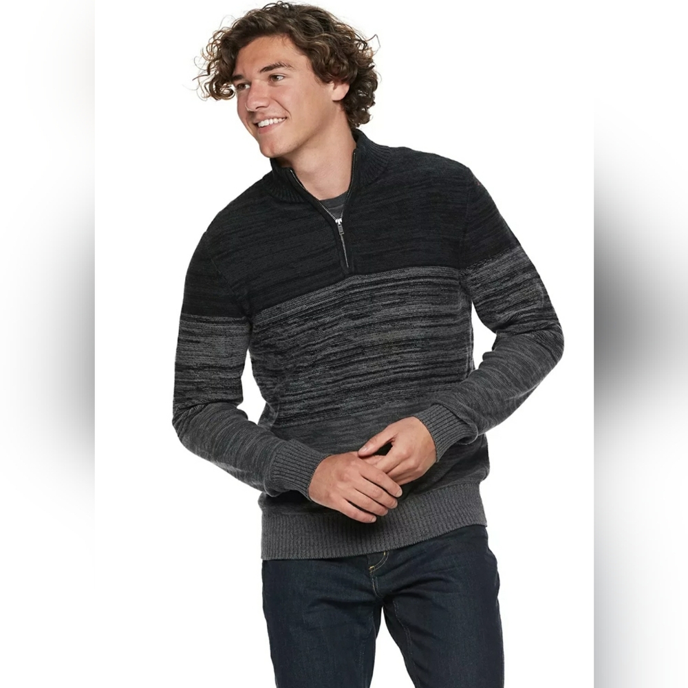 Mens Quarter Zip Pullover Sweater